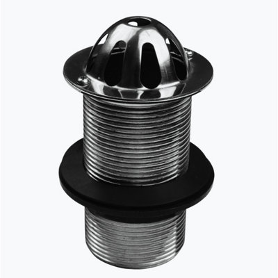 Wirquin Macdee Urinal Dome Unslotted Waste 1 1/2 Inch Stainless Steel 89mm Tail Wus02Ss from B&Q
