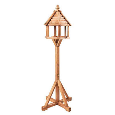 Gardman Wooden Rockingham Bird Table Free Standing House Feeder Hexagonal Roof from B&Q