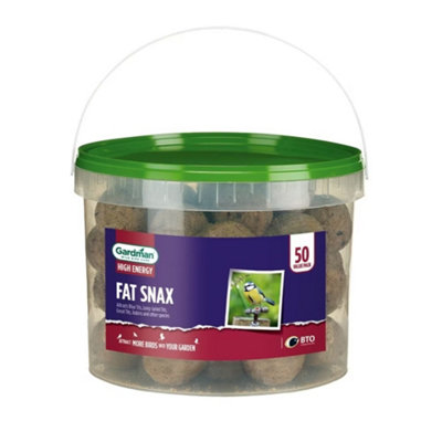 Peckish Gardman Tub Of 50 X Fat Snax Balls Seed Suet Cereal Mix Food Wild Bird from B&Q