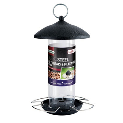 Gardman Black Steel Suet Treat & Mealworm Feeder from B&Q