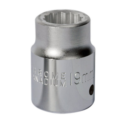 Sealey Walldrive Socket 19mm 3/4" Square Drive Chrome Vanadium Steel S34/19 from B&Q