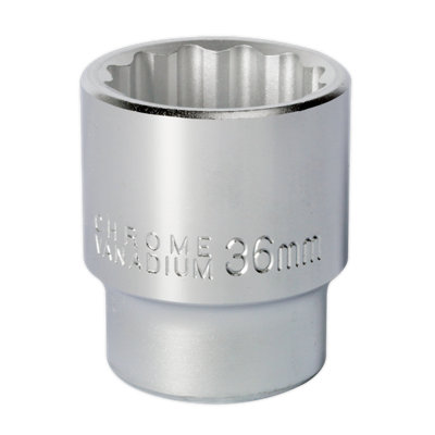 Sealey Walldrive Socket 36mm 3/4" Square Drive Chrome Vanadium Steel S34/36 from B&Q