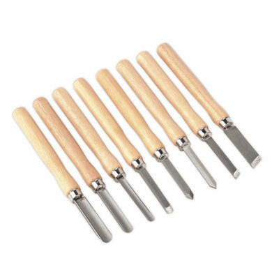 Sealey Wood Turning Chisel Set 8pc Garage Workshop DIY - Image 10