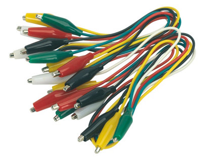 Sealey Jumper Test Lead Set 5 Pairs Coloured Cables With Crocodile Clips VS222 - Image 14