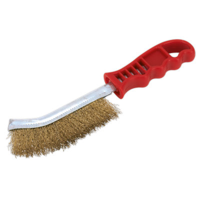 B&Q -  Curved Wire Brush Brassed Steel With Plastic Composite Handle Wb05/r