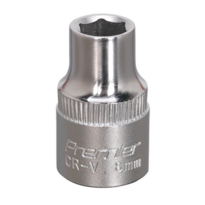 Sealey Walldrive Socket Tool 8Mm 3/8" Square Drive Chrome Vanadium Steel S3808