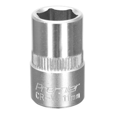 B&Q -  Walldrive Socket Tool 11mm 3/8" Square Drive Chrome Vanadium Steel S3811