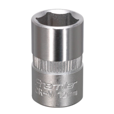 Sealey Walldrive Socket Tool 12Mm 3/8" Square Drive Chrome Vanadium Steel S3812
