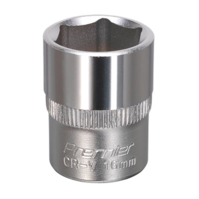 Sealey Walldrive Socket Tool 16mm 3/8" Square Drive Chrome Vanadium Steel S3816 from B&Q