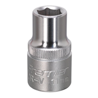 B&Q -  Walldrive Socket Tool 11mm 1/2" Square Drive Chrome Vanadium Steel S1211