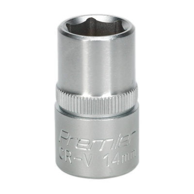 B&Q -  Walldrive Socket Tool 14mm 1/2" Square Drive Chrome Vanadium Steel S1214