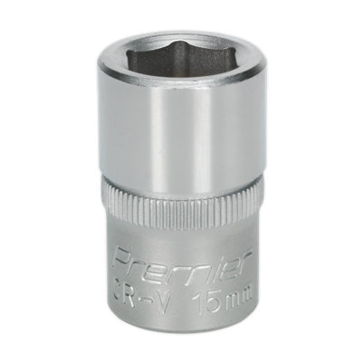Sealey Walldrive Socket Tool 15Mm 1/2" Square Drive Chrome Vanadium Steel S1215