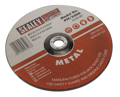 B&Q Sealey Grinding Disc From Aluminium Oxide 230 X 6Mm 22Mm Bore Ptc/230G