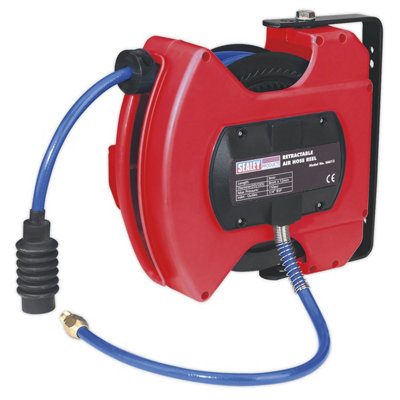 Sealey Retractable Air Hose Reel 10 Metres 8mm Id Pu Hose Heavy Duty Sa813 from B&Q