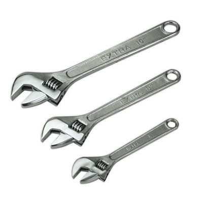 B&Q Sealey Adjustable Wrench Set 3Pc 150, 200 & 250Mm S0448