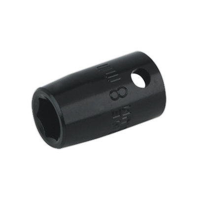 Sealey Impact Socket Walldrive 8Mm 3/8" Drive Chrome Vanadium Is3808 Black