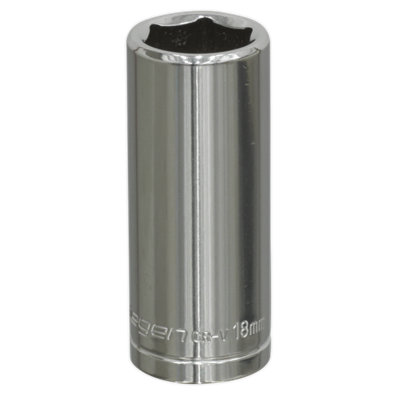 B&Q -  Walldrive Socket Tool 18mm Deep 3/8" Square DriveChrome Plated S0596