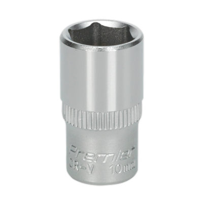 Sealey Walldrive Socket 10mm 1/4" Square Drive Chrome Vanadium Steel S1410