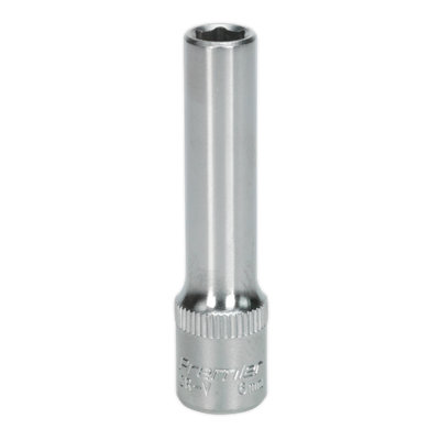 B&Q -  Walldrive Socket 6mm Deep 1/4" Square Drive Chrome Vanadium Steel S1406D