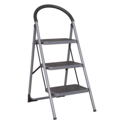 Sealey Step Stool Metal 3 Steps 150Kg Capacity 710mm Height Anti Slip Asl23 from B&Q