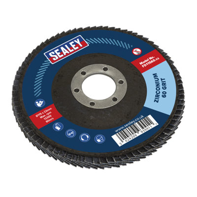 B&Q -  Flap Disc Zirconium 115mm 22mm Bore 60 Grit Abrasive Flaps Fd11560