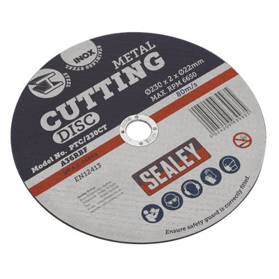 Sealey General Purpose Flat Cutting Disc 230mm X 2mm 22mm Bore Ptc/230Ct from B&Q