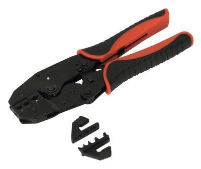 B&Q Sealey Ratchet Crimping Tool Interchangeable Jaws Ak3857