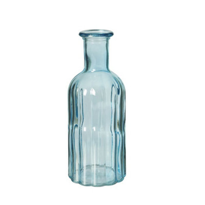 Glass Bottle VaseOcean Blue(Height) 19 Cm from B&Q
