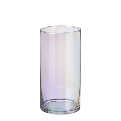 Pearlescent Glass Cylinder Vase (H20 X Dia: 10Cm) from B&Q