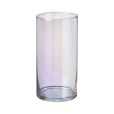 Pearlescent Glass Cylinder Vase (H25 X Dia: 12Cm) from B&Q