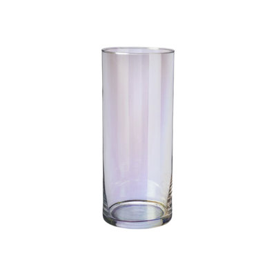 Pearlescent Glass Cylinder Vase (H30 X Dia: 12Cm) from B&Q