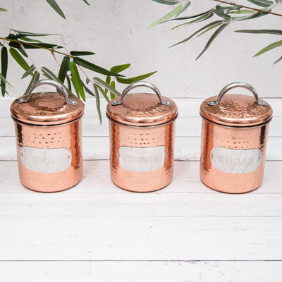 Annibells Hammered Copper Tea Coffee Sugar Set (2841) from B&Q