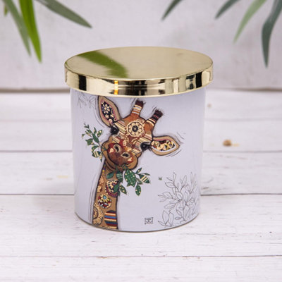 Annibells Giraffe Sloth Elephant White Glass Scented Soy Candle (15879)Giraffe from B&Q