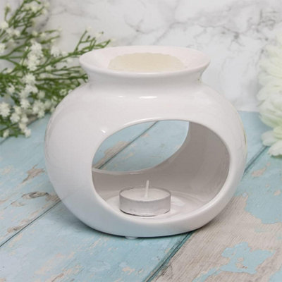 Annibells White Orb Ceramic Wax Melt Tea Light Oil Burner (4054) from B&Q