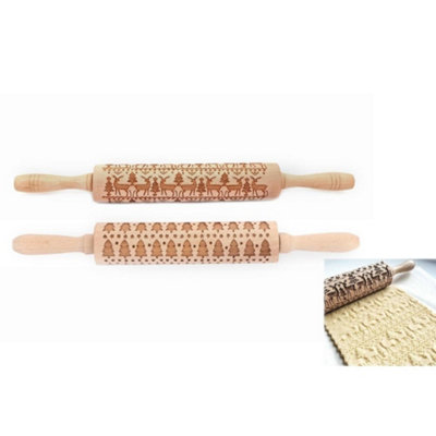 Christmas Rolling Pin For Holiday Baking