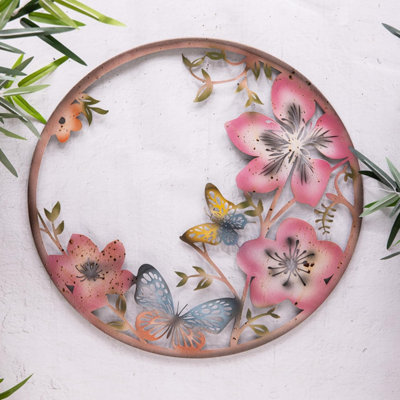 Annibells Round Metal Butterfly Flower Wall Plaque (17102) from B&Q