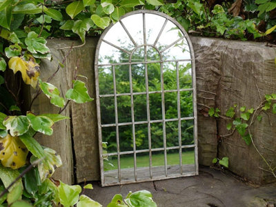 Annibells Large Arched Metal Window Distressed Mirror Home Or Garden (17106) from B&Q