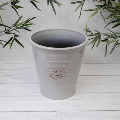 Annibells Off White Glazed 'ceramic Effect' Plastic Garden Planter (4986) from B&Q