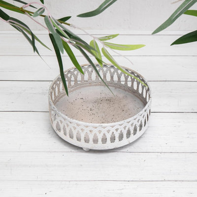 Annibells White Metal Flower Pot Saucer (7116)Small from B&Q