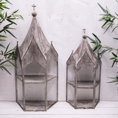 Annibells Metal Rustic Grey Gothic Wall Garden Shelf Indoor/ Outdoor (17204 )Set Of 2 Sizes from B&Q