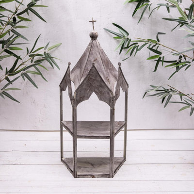 Annibells Metal Rustic Grey Gothic Wall Garden Shelf Indoor/ Outdoor (17204 )Small from B&Q