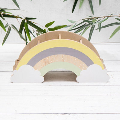 Annibells Rainbow & Cloud Wood Stationary Desk Organiser from B&Q