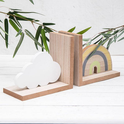 Annibells Rainbow & Cloud Wooden Bookends (10774) from B&Q
