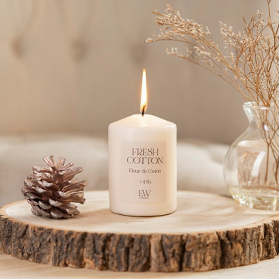 Marco Paul Small Scented Pillar CandleFresh Cotton from B&Q