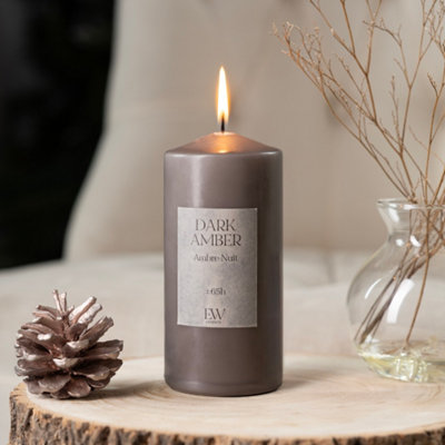 Marco Paul Large Scented Pillar CandleDark Amber from B&Q
