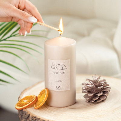 Marco Paul Large Scented Pillar CandleBlack Vanilla from B&Q