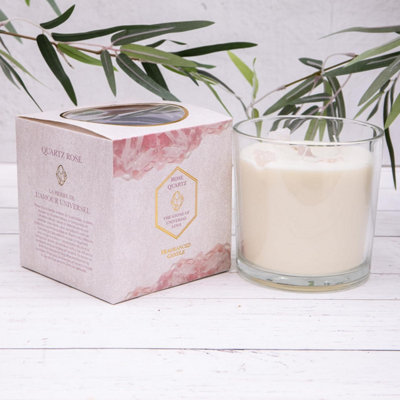 Annibells Crystal Infused Scented Glass Candle PotsQuartzAmethystCitrine Or Fluorite (Rose Quartz) from B&Q