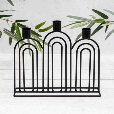 Annibells Abstract Black Triple Candle Holder (9928) from B&Q