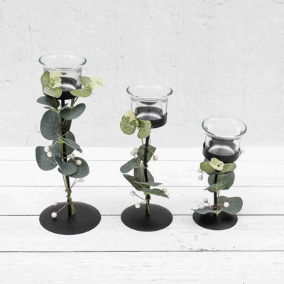 Annibells Set Of 3 Eucalyptus Black Metal Tea Light Holders (4701) from B&Q