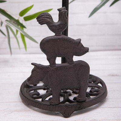  - Annibells Cast Iron Rustic Farm Animals Toilet Roll Holder (18565)